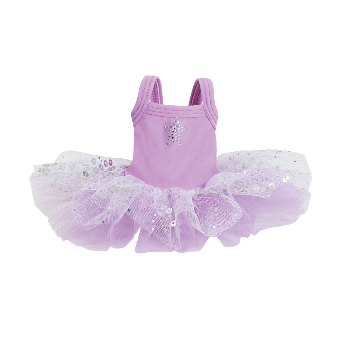 Purple tutu dress with a frilly skirt for a child.