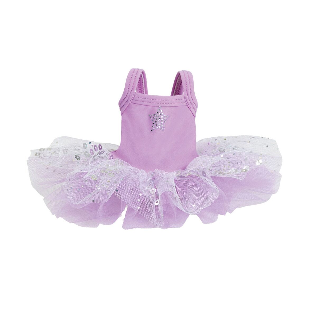 Purple tutu dress with a frilly skirt for a child.