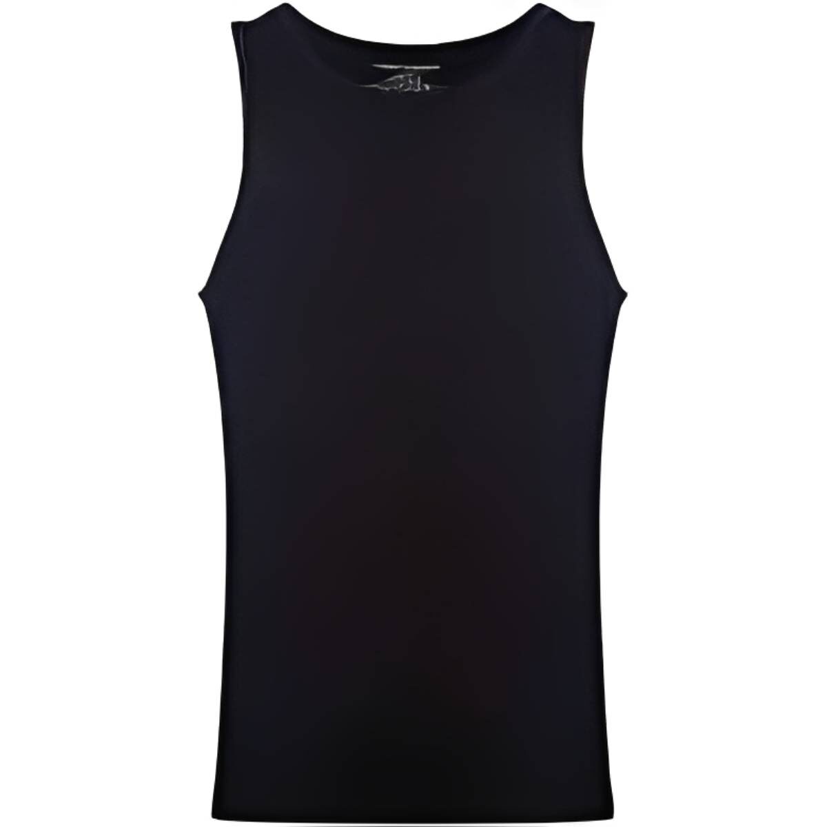 Black sleeveless tank top with a simple design.