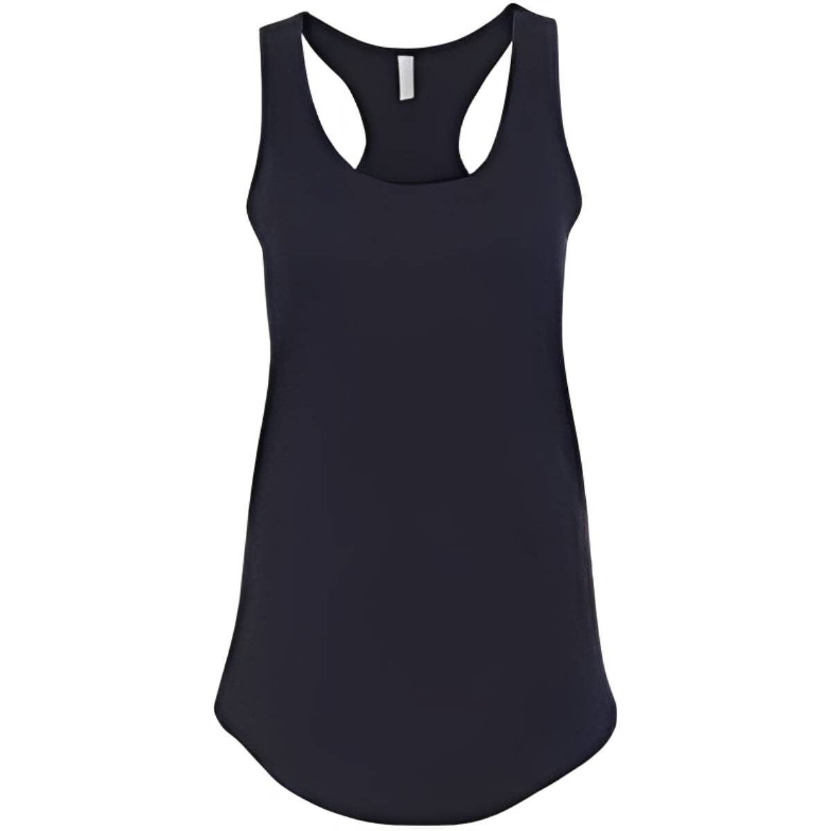 Black sleeveless racerback tank top.